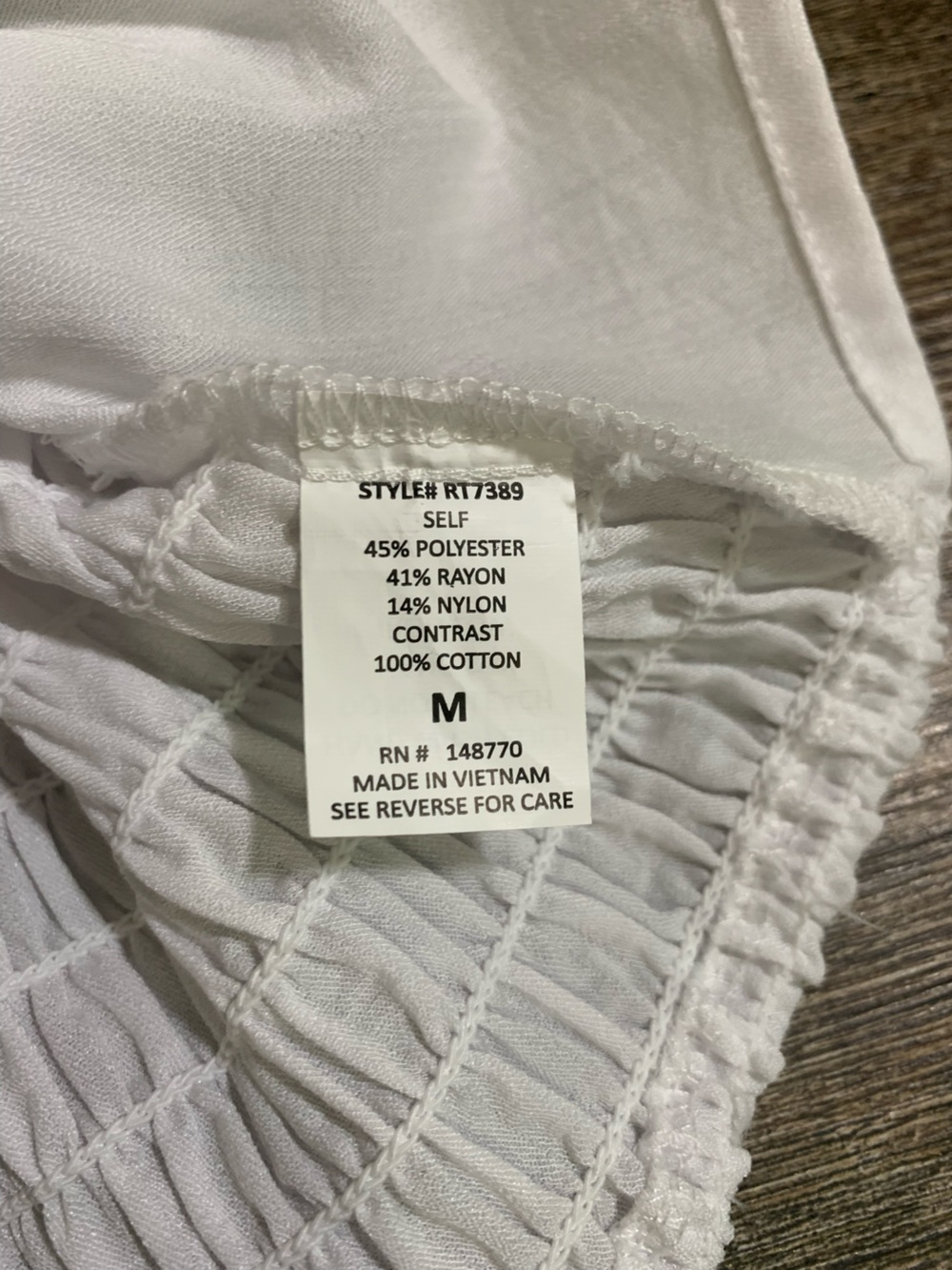 Sienna Sky White Babydoll Bustier Top Women’s Medium Smocked Back - Picture 5 of 7